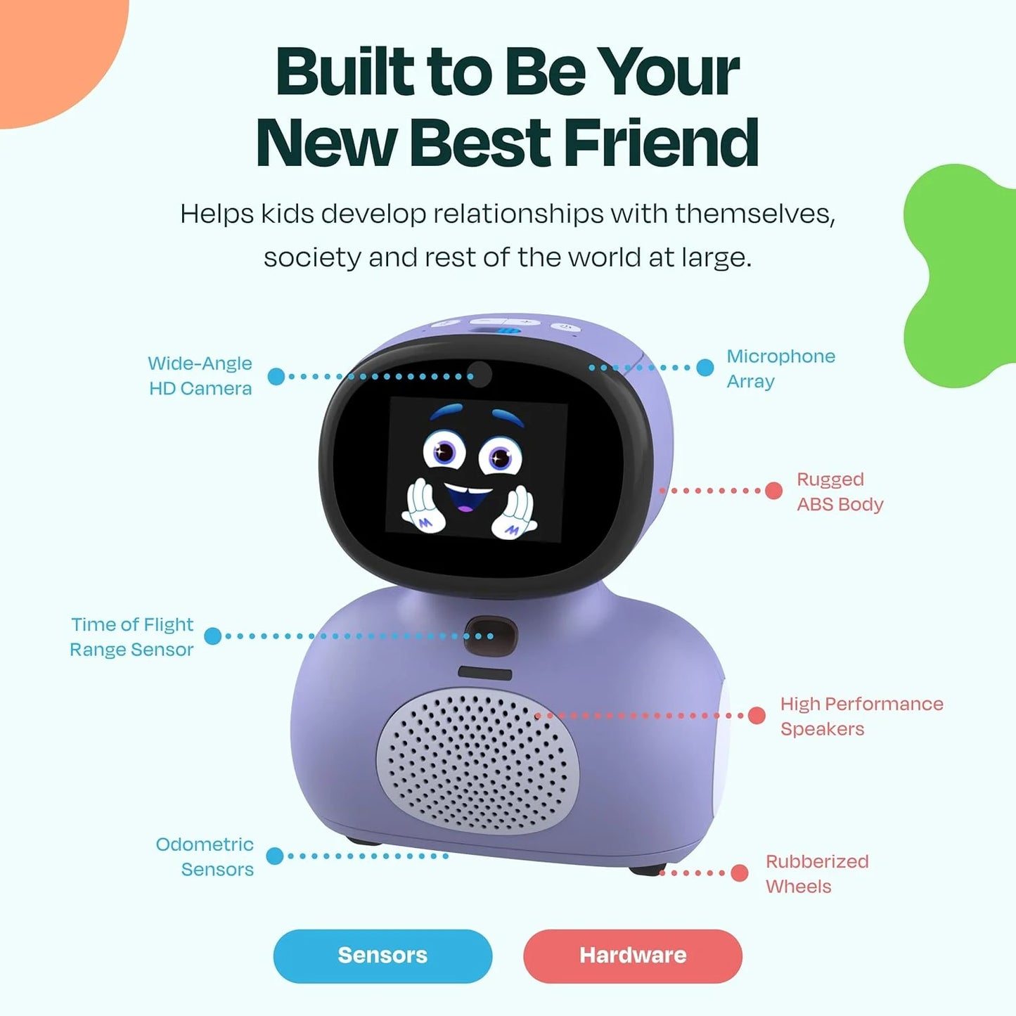 AI Smart Robot for Kids Fosters STEAM Learning Packed Dance Singing Games Child-Safe Conversational Learning Gift for Boys Girls