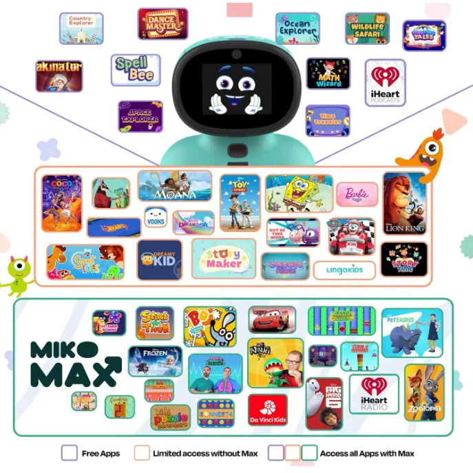 AI Smart Robot for Kids Fosters STEAM Learning Packed Dance Singing Games Child-Safe Conversational Learning Gift for Boys Girls