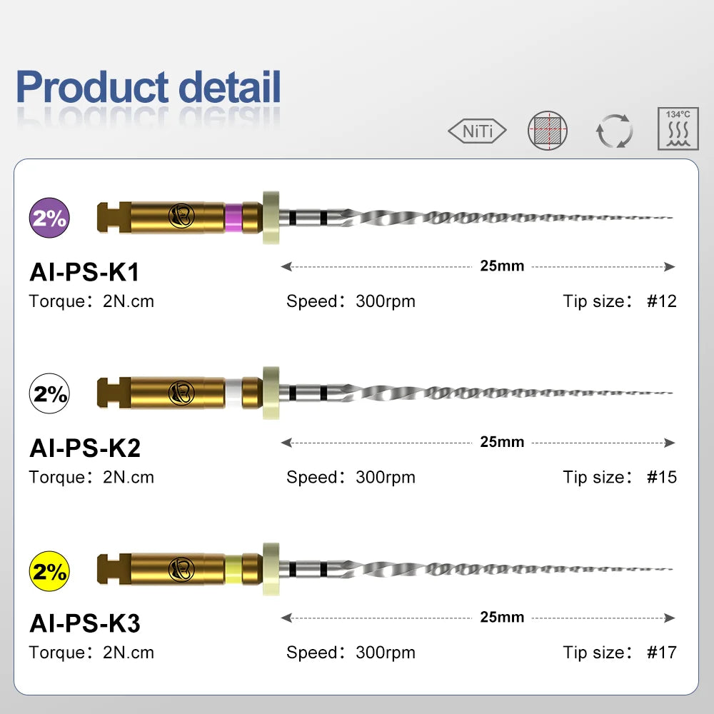AI-PS loving File USA original model Root Canal Instrument Compatible PathFil System for Endo motor 25mm 6pcs/pack 10 sets/box