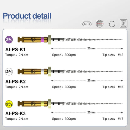 AI-PS loving File USA original model Root Canal Instrument Compatible PathFil System for Endo motor 25mm 6pcs/pack 10 sets/box