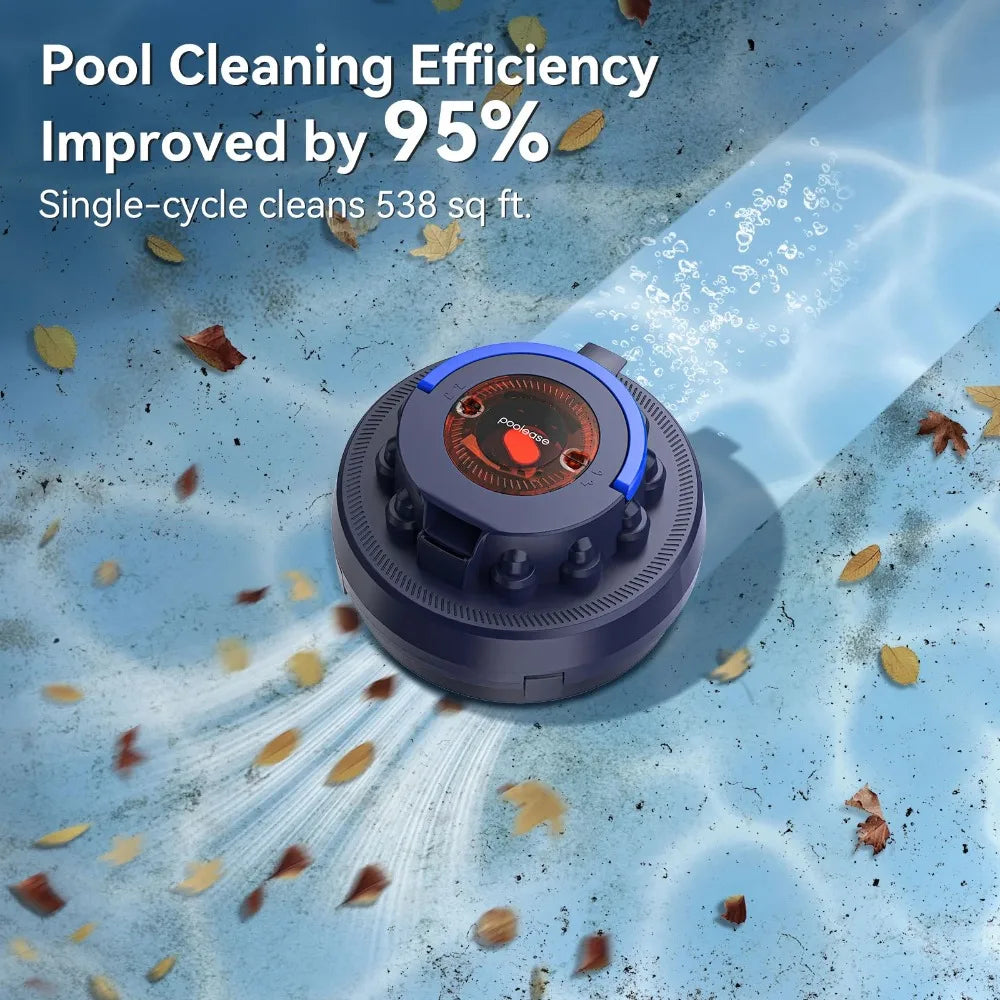 Automatic Pool Cleaner, Cordless Robotic Pool Vacuum with Twin 45W Motors, 2L Large Capacity, 40% Enlarged Suction Inlets