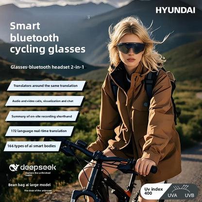 Intelligent  AI glasses Simultaneous Interpretation Real-Time Translation for Listen Speak Music Earphone Sun Cycling Glass