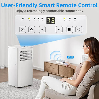 Portable Air Conditioner 8000 BTU, Remote Control, Fan Mode, Cools 350sq. ft, 24 Hour Timer, Quiet Operation,Window