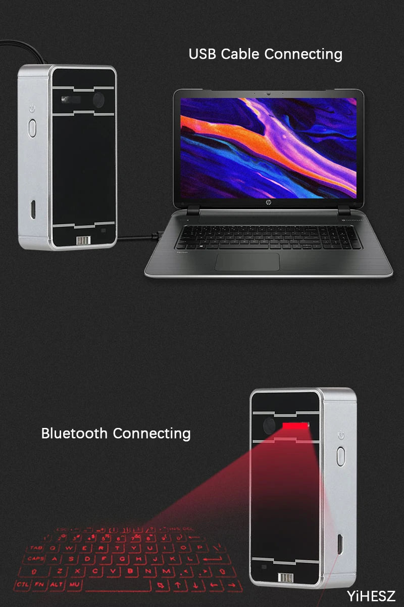 Virtual Laser Keyboard Phone Bluetooth Wireless Projector Phone Keyboard For Computer Iphone Pad Laptop With Mouse Function
