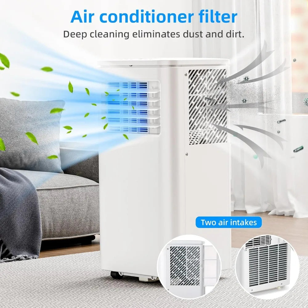 Portable Air Conditioner 8000 BTU, Remote Control, Fan Mode, Cools 350sq. ft, 24 Hour Timer, Quiet Operation,Window