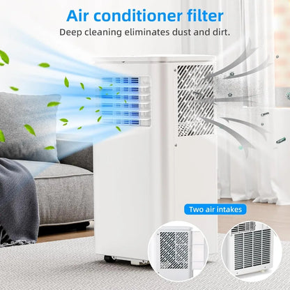 Portable Air Conditioner 8000 BTU, Remote Control, Fan Mode, Cools 350sq. ft, 24 Hour Timer, Quiet Operation,Window
