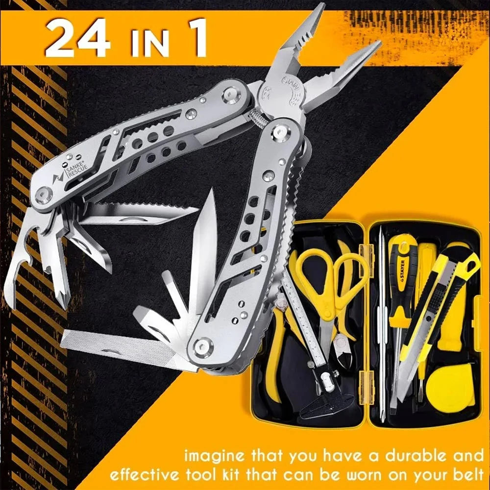 Multi-Tool Multi-Tool Alicates 24 in 1 with Professional Multi-Tool for Survival, Camping and Hunting, Gifts for Men, Dad, Husba