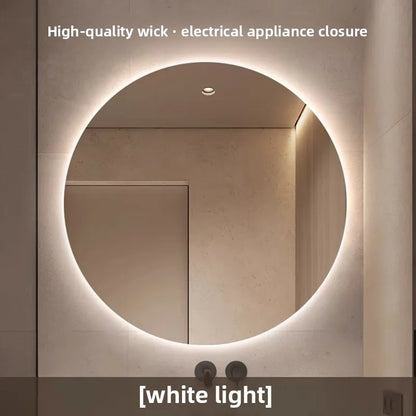 Round Mirror Wall-mounted Smart Bathroom Mirror Led Touch Screen High Definition Anti-fog Luminous Wall-mounted Mirror